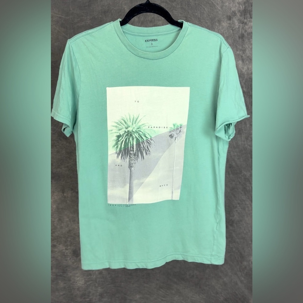 EXPRESS Paradise Palm Graphic Tee | Mint Green | Men’s M